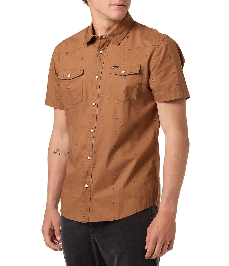 O'Neill Bar Dog Short Sleeve Snap Front Woven Shirt
