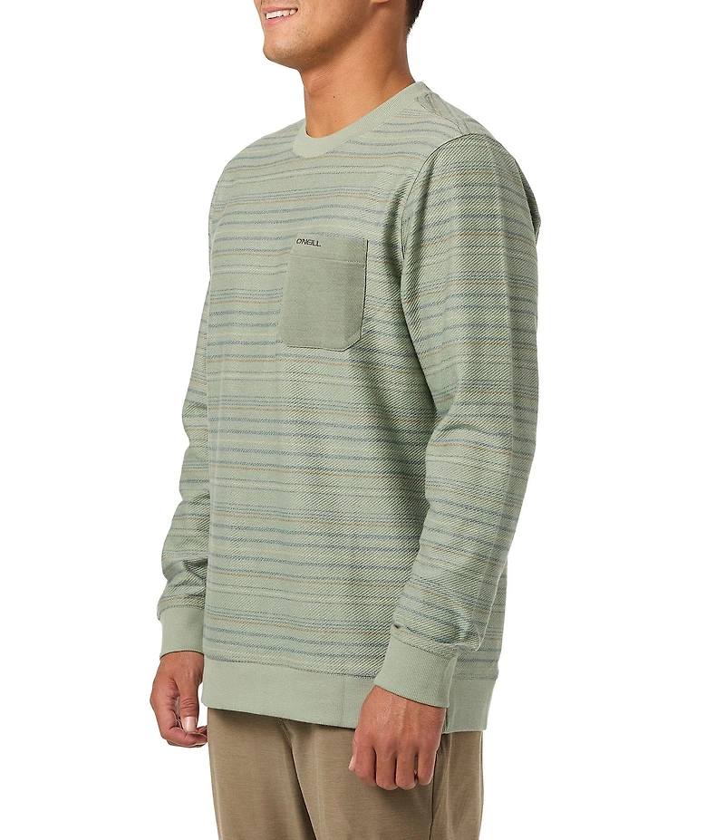 O'Neill Bavaro Long Sleeve Striped French Terry Sweatshirt
