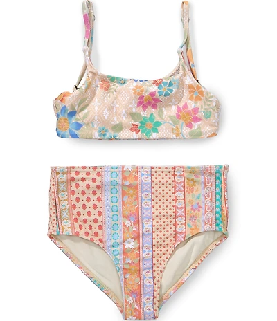 O'Neill Big Girls Bali Floral Revo Tie Back Bralette Swimsuit Set
