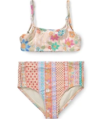 O'Neill Big Girls Bali Floral Revo Tie Back Bralette Swimsuit Set