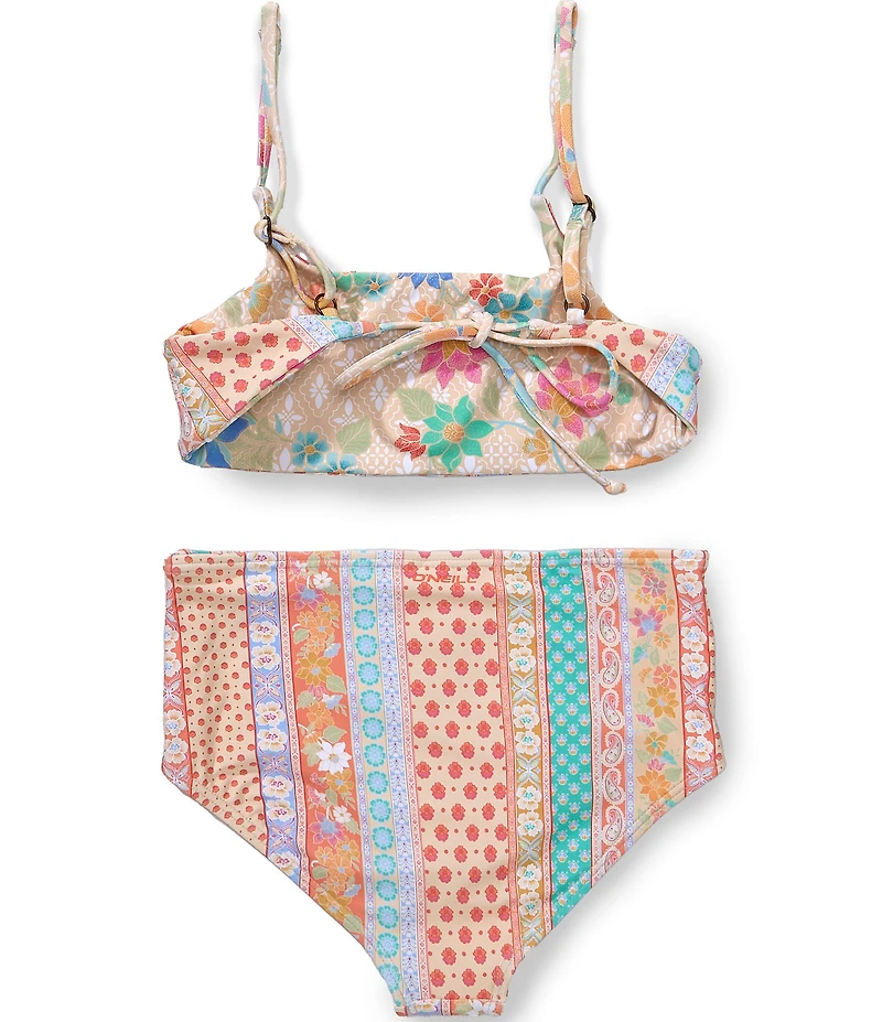 O'Neill Big Girls Bali Floral Revo Tie Back Bralette Swimsuit Set