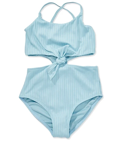 O'Neill Big Girls Shorebreak Rib Knot One-Piece Swimsuit