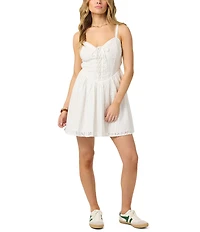 O'Neill Camden Schiffli Embroidered Sleeveless Mini Dress
