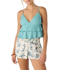O'Neill Chloey V-Neck Tiered Knit Tank Top