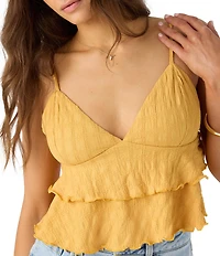 O'Neill Chloey V-Neck Tiered Knit Tank Top
