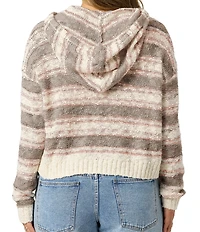 O'Neill Jayne Yarn-Dyed-Stripe Long Sleeve Hooded Sweater
