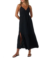 O'Neill Julez Sleeveless Side Slit Linen Blend Dress