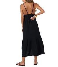 O'Neill Julez Sleeveless Side Slit Linen Blend Dress