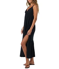 O'Neill Julez Sleeveless Side Slit Linen Blend Dress