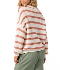 O'Neill Kirsley Yarn-Dyed Striped Long Sleeve Oversized Knit Sweater