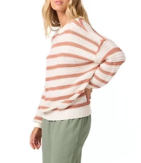 O'Neill Kirsley Yarn-Dyed Striped Long Sleeve Oversized Knit Sweater