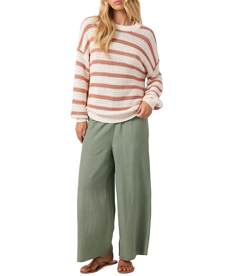 O'Neill Kirsley Yarn-Dyed Striped Long Sleeve Oversized Knit Sweater