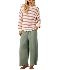 O'Neill Kirsley Yarn-Dyed Striped Long Sleeve Oversized Knit Sweater