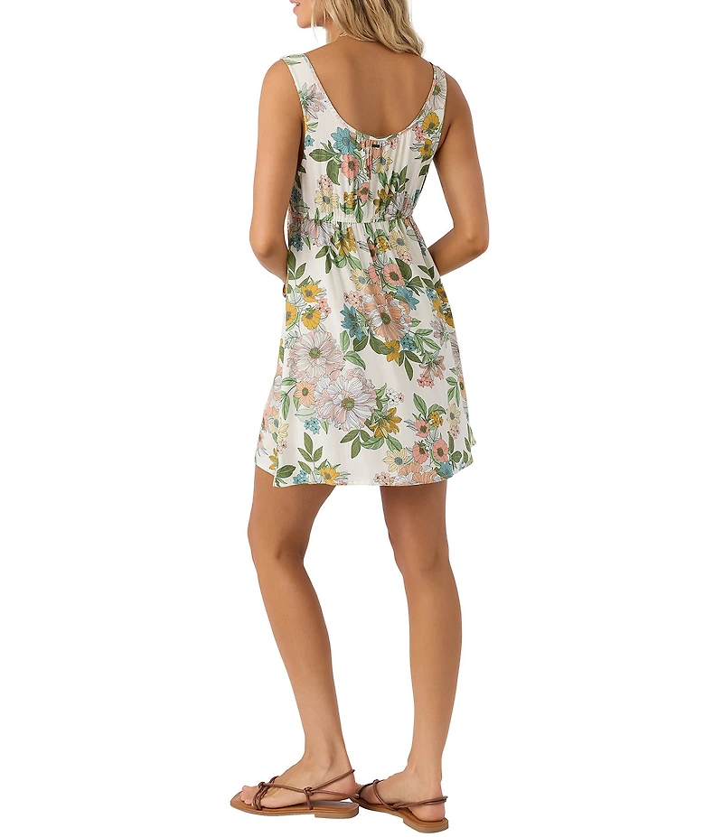O'Neill Korie Floral Print Button Front Mini Dress