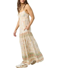 O'Neill Lillie Mixed-Media Printed Sleeveless Maxi Dress