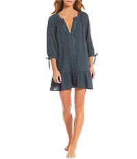 O'Neill Lou Solid Gauze Mini Dress Swim Cover-Up