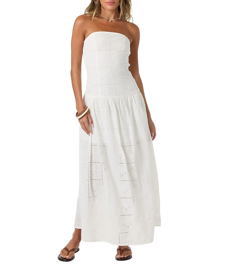 O'Neill Maisie Strapless Schiffli Embroidered Dress