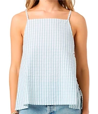 O'Neill Martina Plaid Woven Seersucker Tank Top