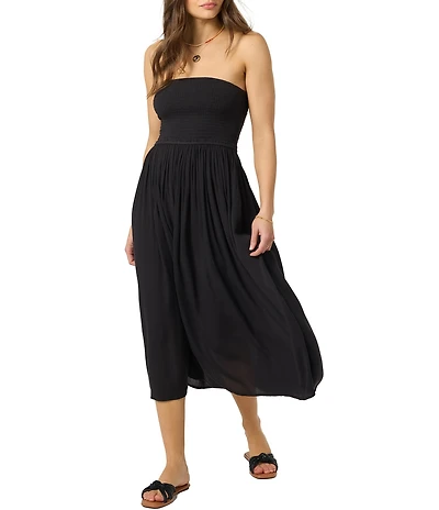 O'Neill Piper Strapless Crinkled Midi Dress