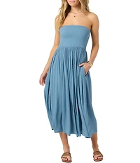O'Neill Piper Strapless Crinkled Midi Dress