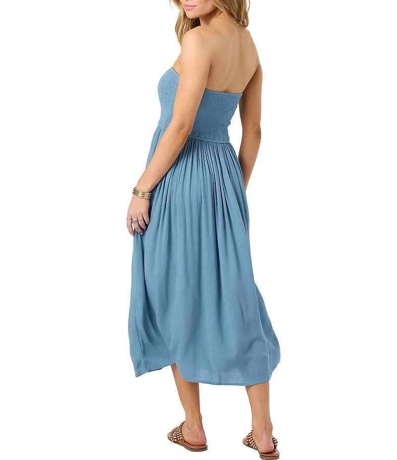 O'Neill Piper Strapless Crinkled Midi Dress