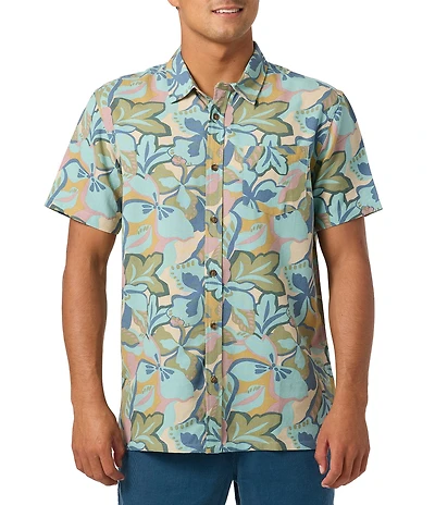 O'Neill Printed Short Sleeve Linen Blend Shirt