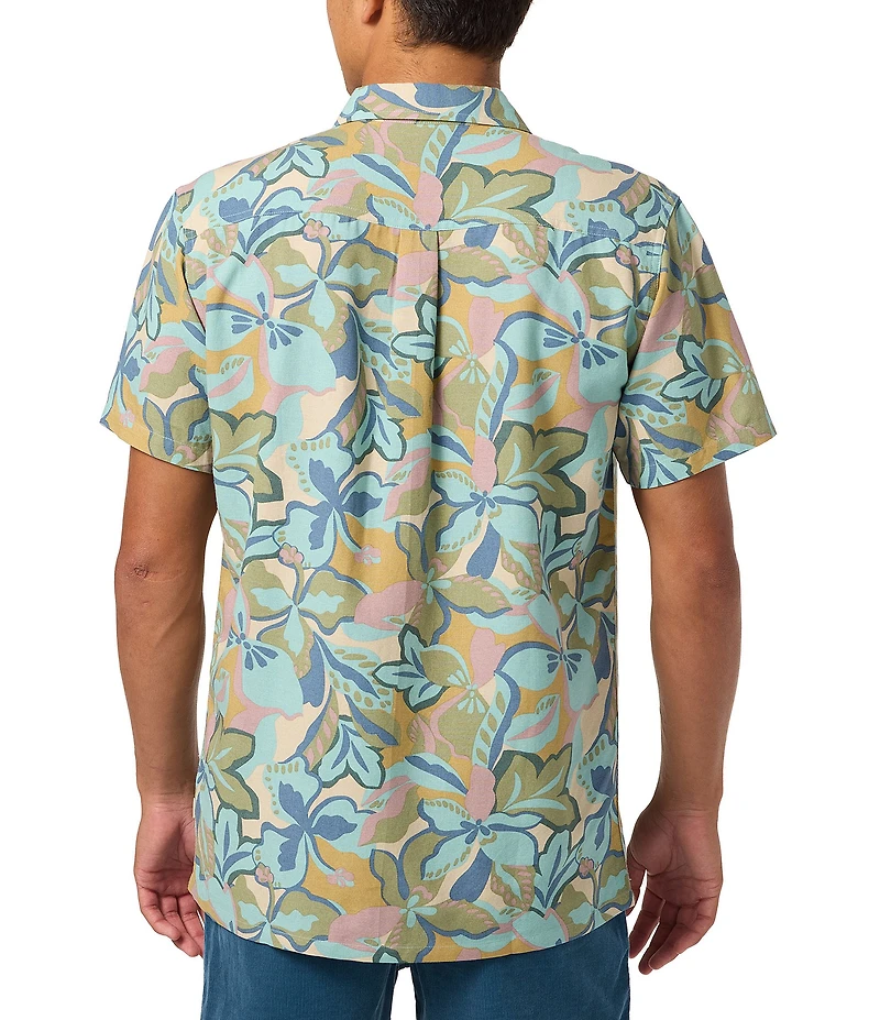 O'Neill Printed Short Sleeve Linen Blend Shirt