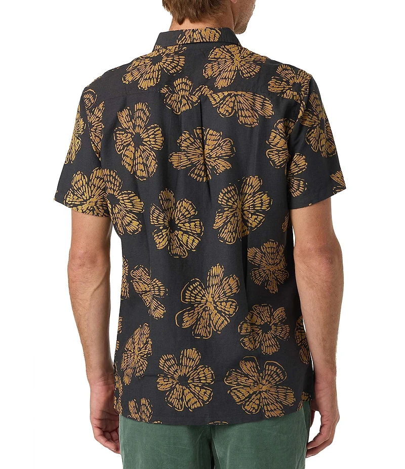 O'Neill Printed Short Sleeve Linen Slub Shirt