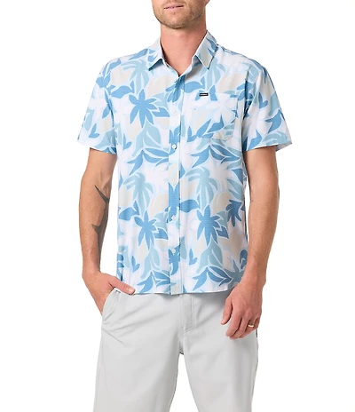 O'Neill Palm Printed Short Sleeve Slub Woven Shirt