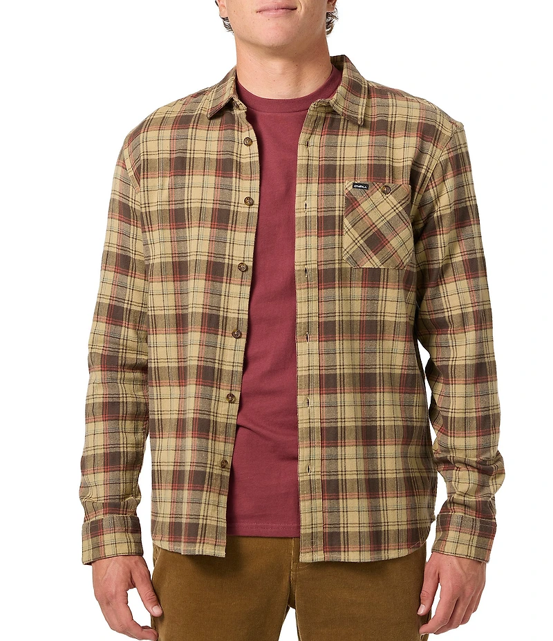 O'Neill Redmond Yarn Dyed Plaid Long Sleeve Flannel Shirt