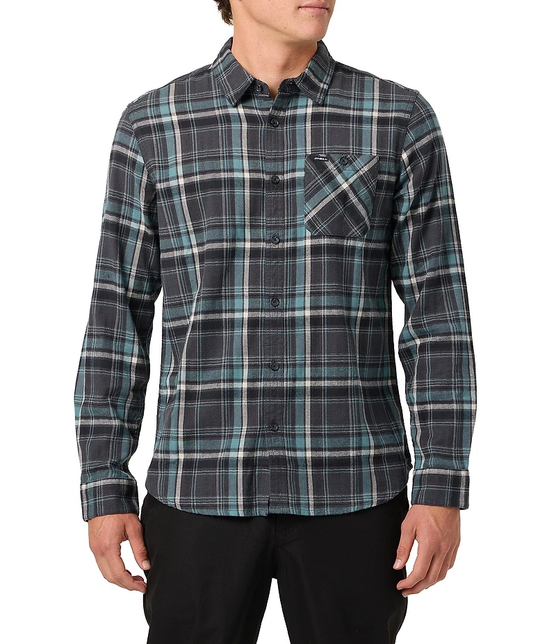 O'Neill Redmond Yarn Dyed Plaid Long Sleeve Flannel Shirt
