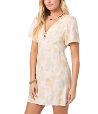 O'Neill Robin Floral Printed Short Sleeve Mini Dress