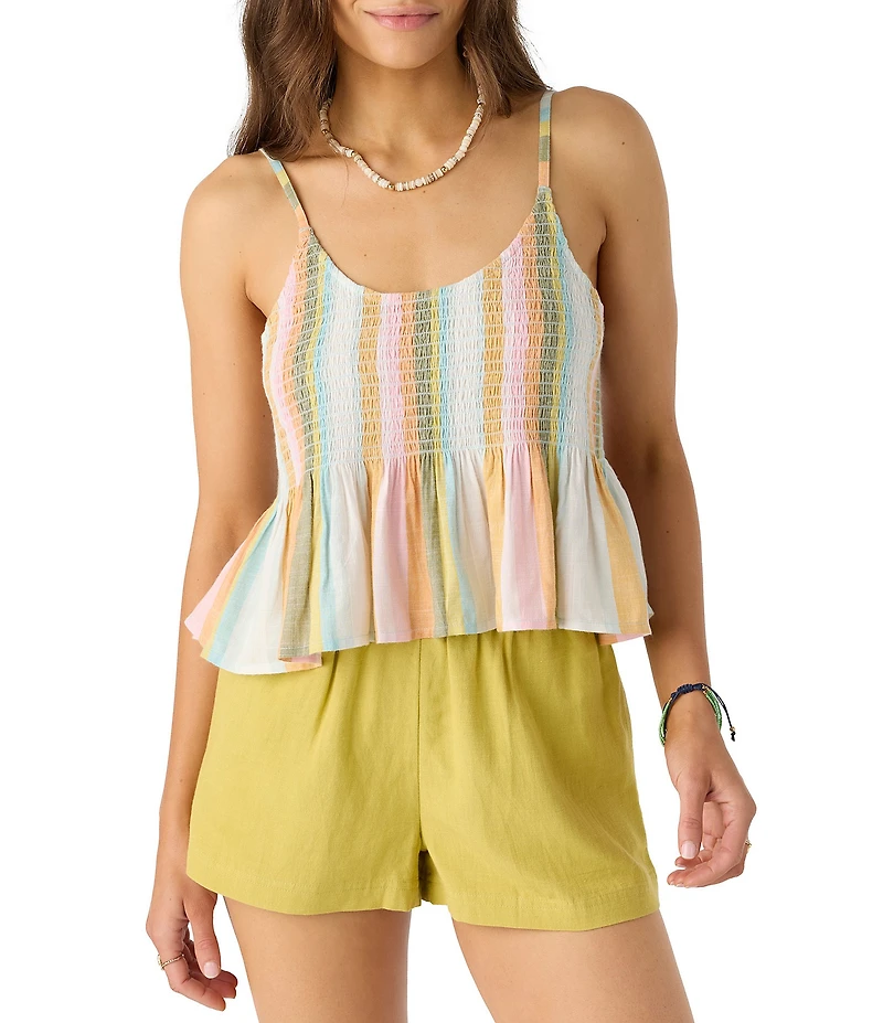 O'Neill Rosia Sleeveless Striped Smocked Top