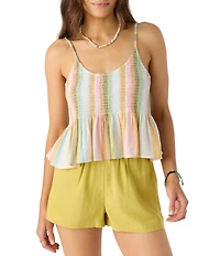 O'Neill Rosia Sleeveless Striped Smocked Top