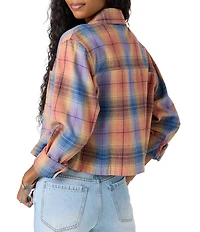 O'Neill Roy Plaid Long Sleeve Cropped Flannel Shirt