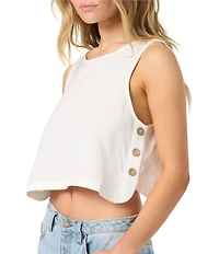 O'Neill Sanders Coordinating Linen Blend Woven Sleeveless Tank Top