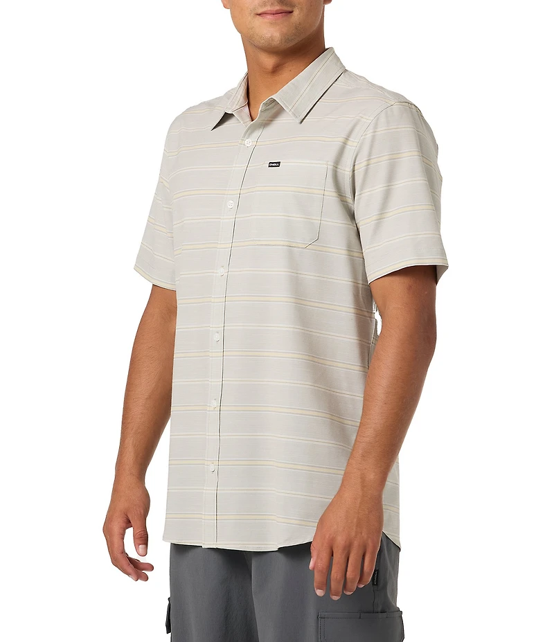O'Neill Striped Short Sleeve Slub Woven Shirt