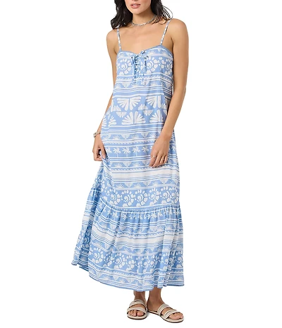 O'Neill Tasmin Abstract Printed Woven Midi Dress