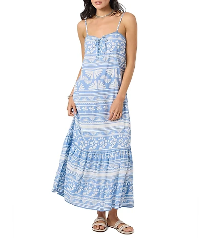 O'Neill Tasmin Abstract Printed Woven Midi Dress