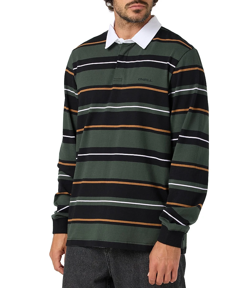O'Neill Tickets Striped Long Sleeve Rugby Shirt