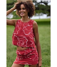 O'Neill Townes Floral Printed Linen Blend Skort