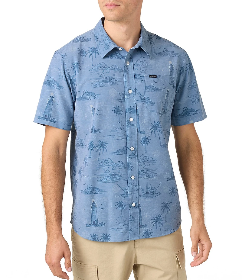 O'Neill TRVLR UPF Traverse Relaxed Fit Short Sleeve Printed Woven Shirt