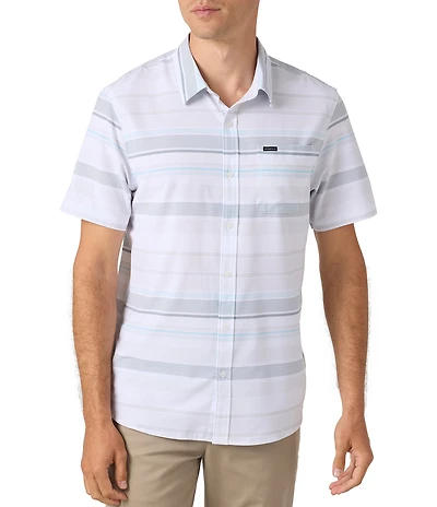 O'Neill TRVLR UPF Traverse Relaxed Fit Short Sleeve Striped Woven Shirt