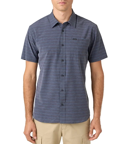 O'Neill TRVLR UPF Traverse Standard Fit Short Sleeve Striped Woven Shirt
