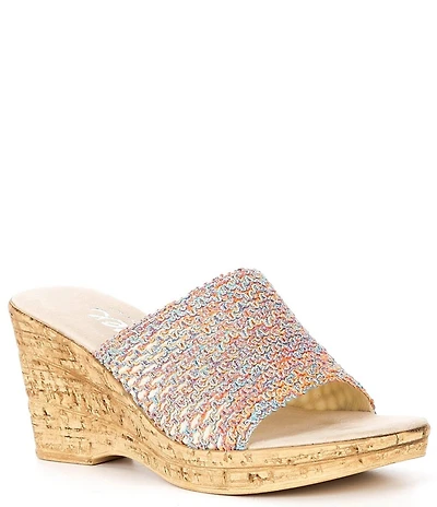Onex Bianca Cork Slide Wedge Sandals