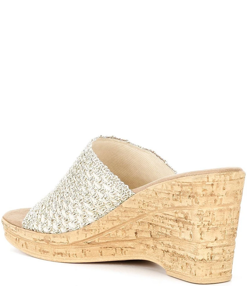 Onex Bianca Banded Cork Wedge Sandals