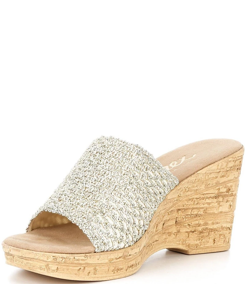 Onex Bianca Banded Cork Wedge Sandals