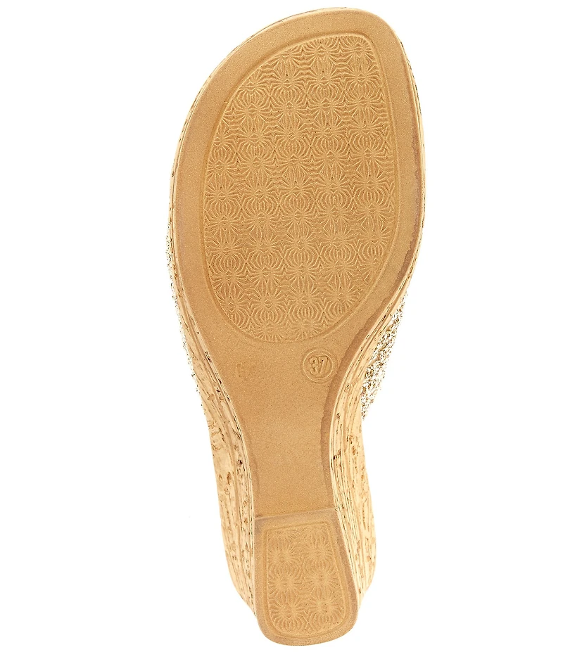 Onex Bianca Banded Cork Wedge Sandals