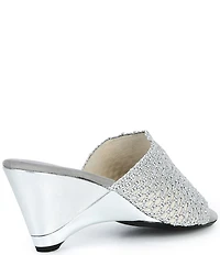 Onex Bianca Metallic Woven Heeled Slide Sandals