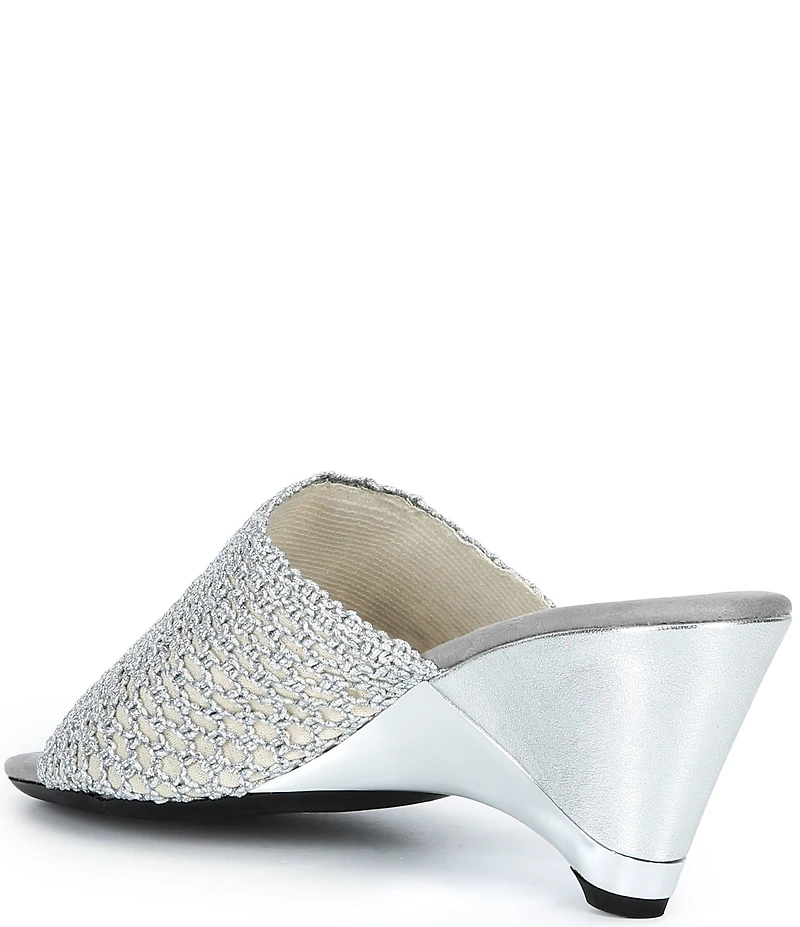 Onex Bianca Metallic Woven Heeled Slide Sandals